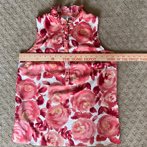 Loft Rose Print Floral Sleeveless Bouse - Picture 5 of 6